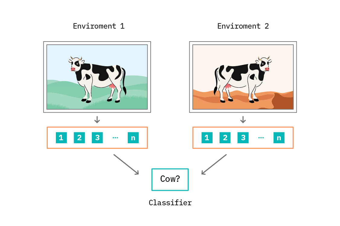 In the IRM setup, we feed the algorithm data from multiple environments, and we must be explicit about which environment a data point belongs to.